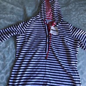NWT Gretchen Scott striped pullover with hood